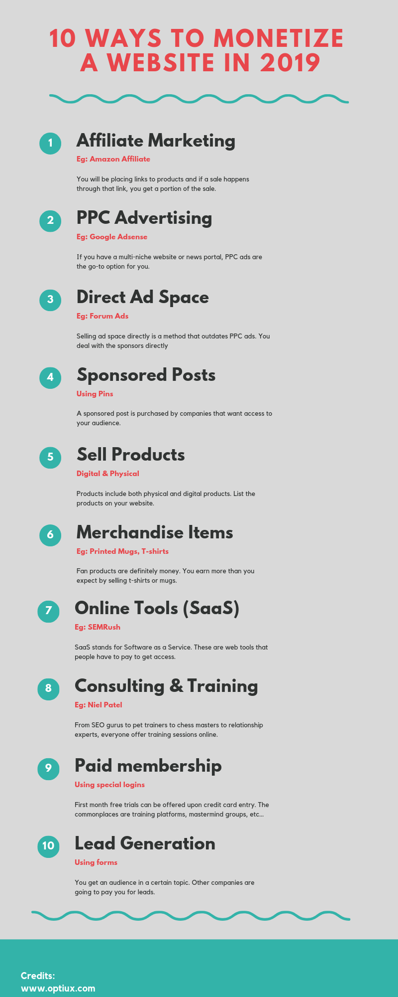 How To Monetize A Website Infographic