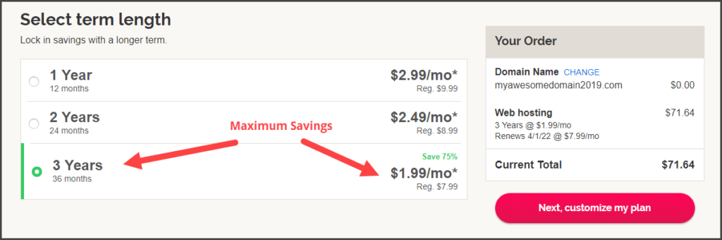 Choose Hosting Plan for Maximum Savings