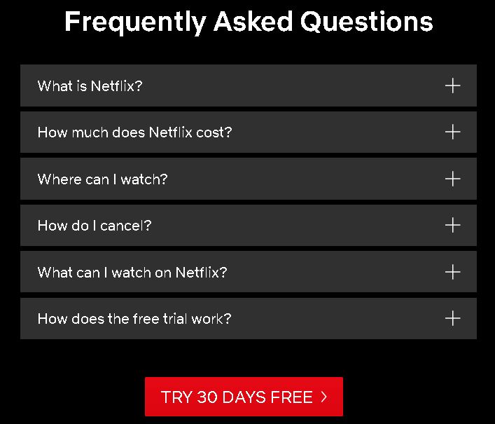 Netflix Funnel Example - Bottom